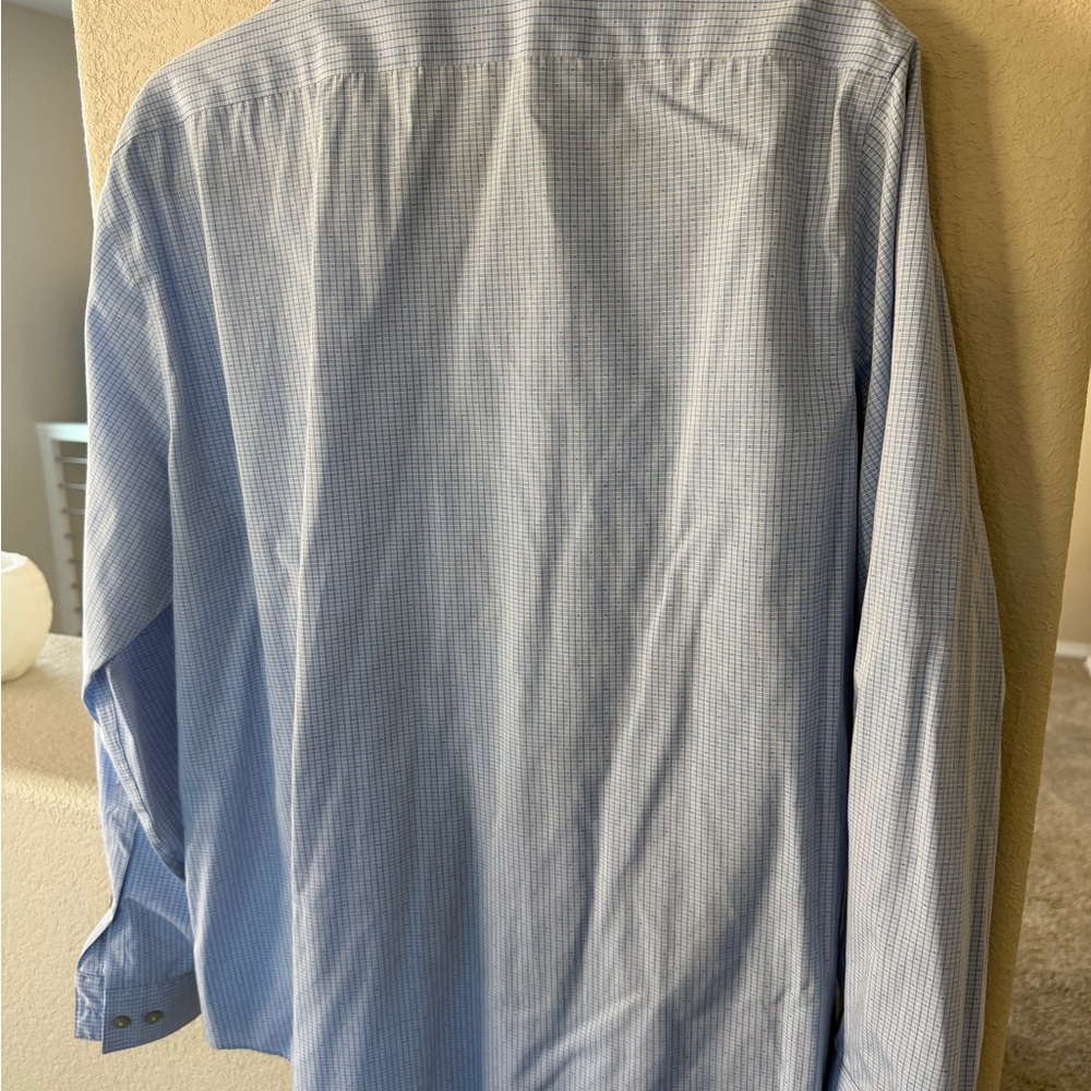 Calvin Klein Men's Light Blue Grid Shirt - Picture 2 of 3